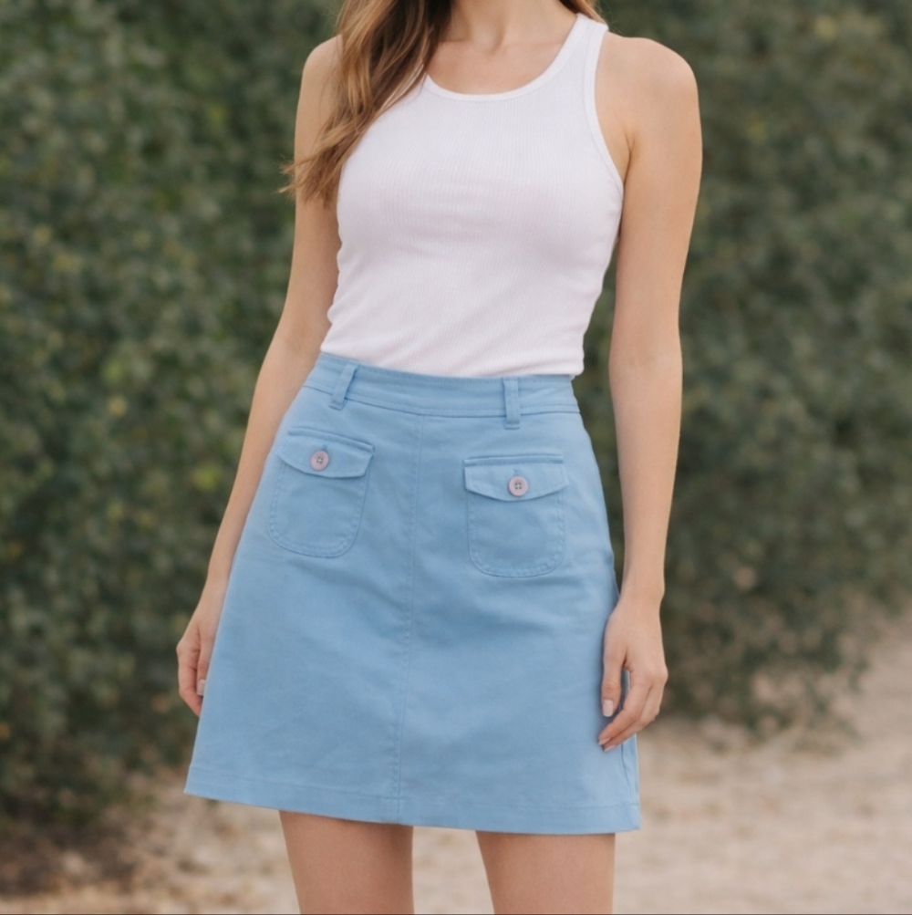 Adrienne Vittadini Light Blue Mini Skirt Size 4
